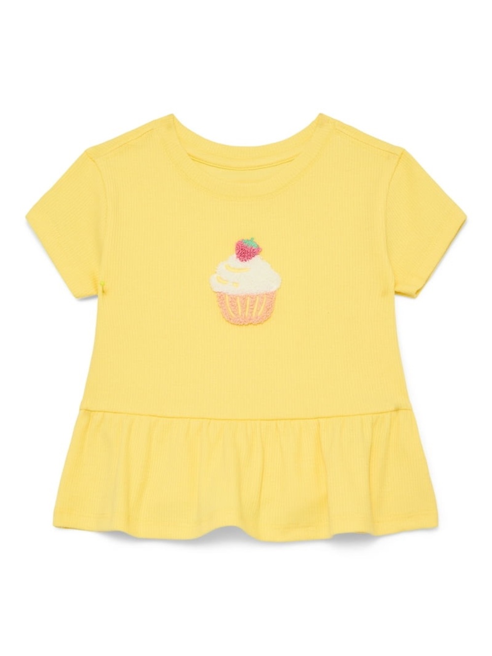 wonder nation Yellow Short Sleeve Cupcake Peplum Top